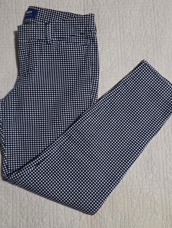 Old Navy Pants - Old Navy Pixie Mid-rise Gingham Skinny Ankle Pants Womans Sz 4reg